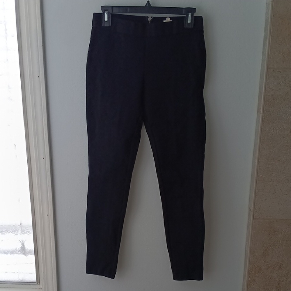 J Crew Black Leggings Pants Back Zipper